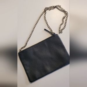 Italian Leather Black Crossbody Purse